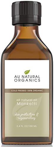 Au Natural Organics Manketti/Mongongo Oil - Cold Pressed, Extra Virgin Natural Moisturizer for Skin, Face, Body, Nails & Hair | Unrefined, Non GMO, Therapeutic Grade Pure Essential Oil - 3.4oz/100ml