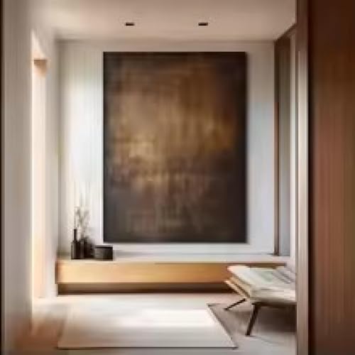 Art mural abstrait marron et noir pour valoriser un mur vide - 2