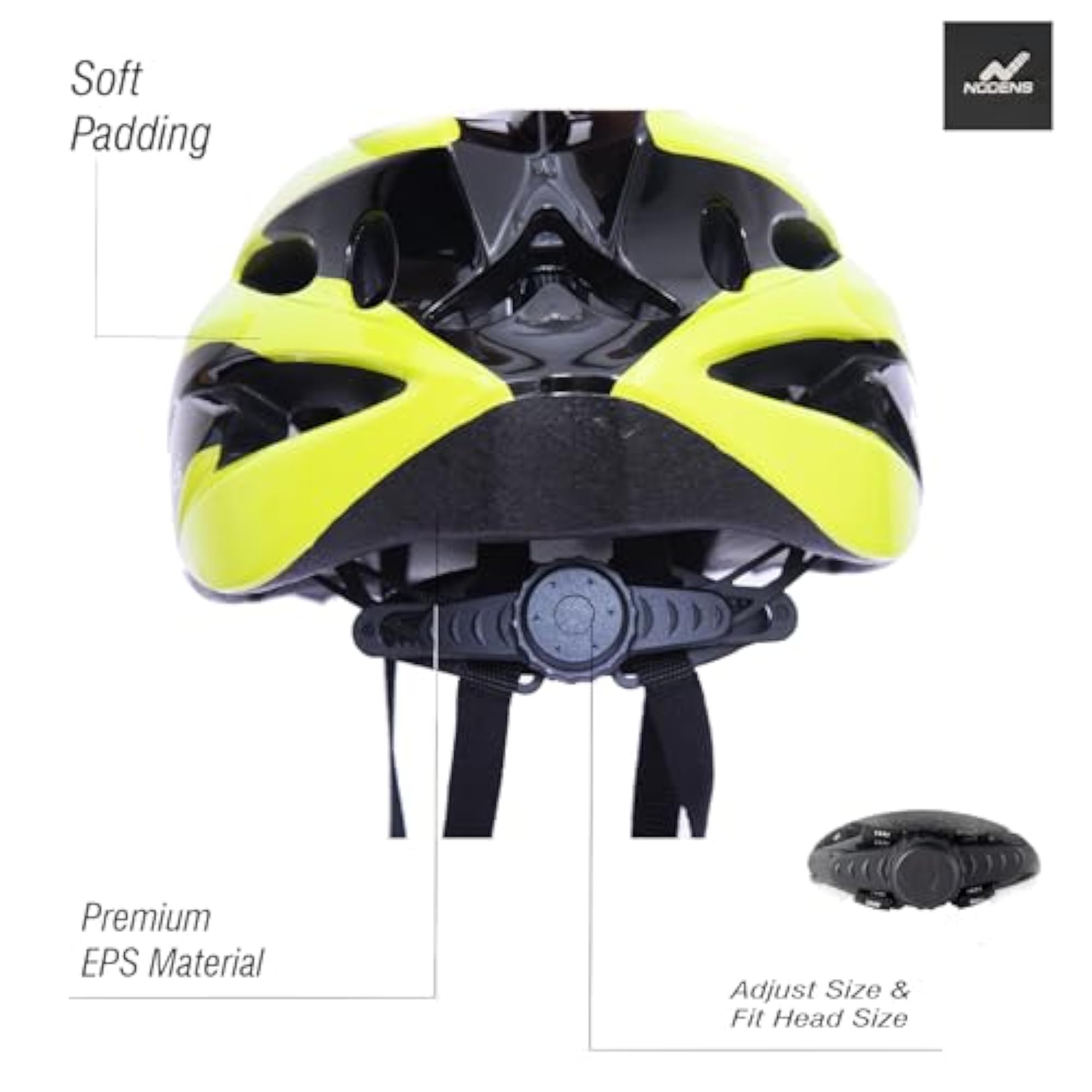 Cycle Helmet for Men and Boys, Black/Yellow