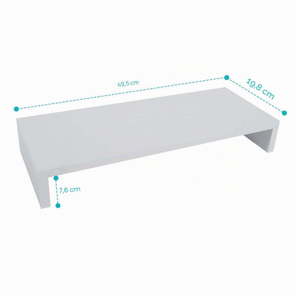 Ejoyous Support de Moniteur en Bois, Réhausseur d'Écran d'Ordinateur Moniteur pour ordinateur portable support TV pour moniteur Bureau Famille 50 x 20 x 7,7 cm blanc violacé