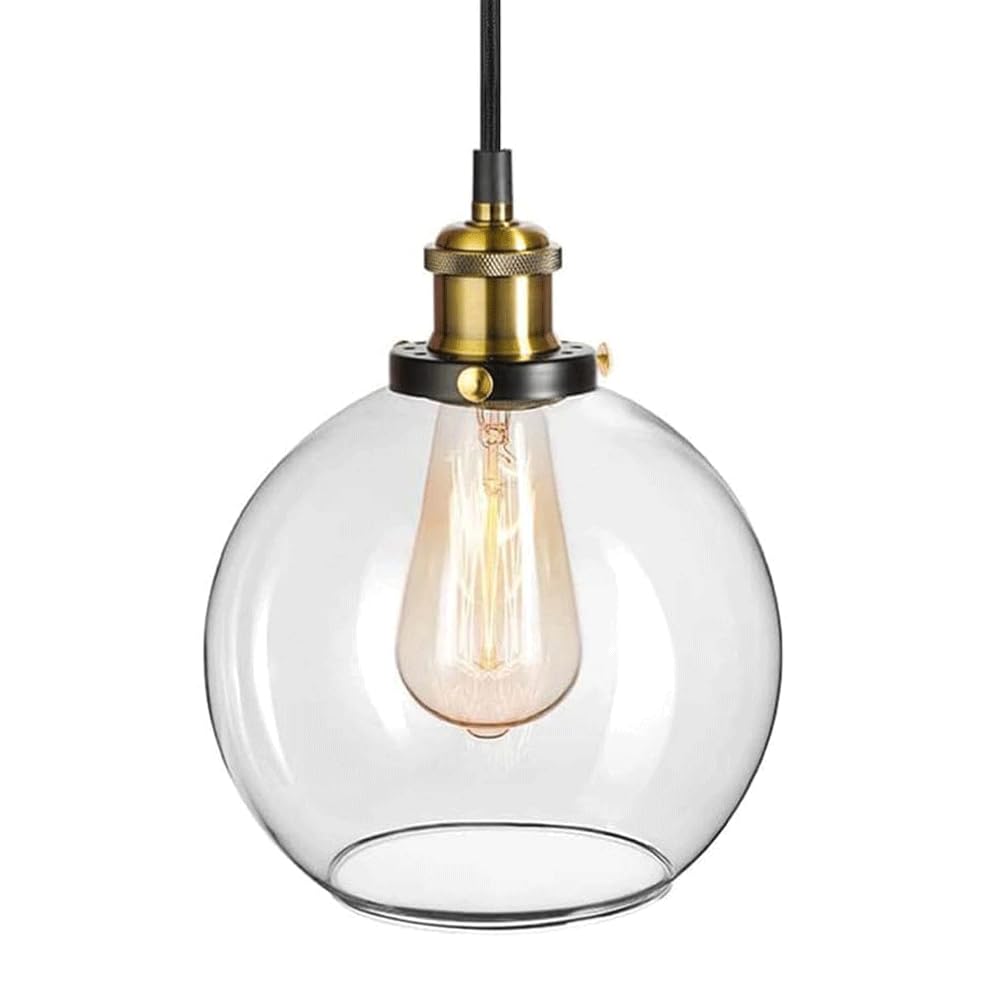 Lustre en Verre Simple E27 : Plafonnier Encastré pour Décoration de Balcon et Salon