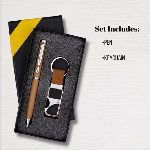 Image of Personalized Metal Ball Pen & Keychain Gift Combo 2 in 1 For Brother-Sister Special Occasion Corporate Gifting (Tan)