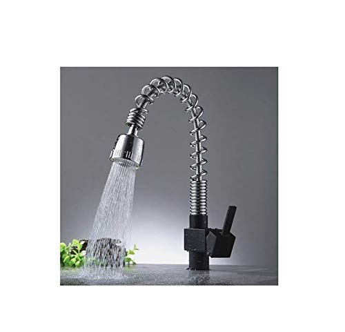 Schwarzer Spülbecken-Mischer-Hahn ziehen Chrom-Fertigküchen-Hahn 360 Grad, der kaltes heißes dreht