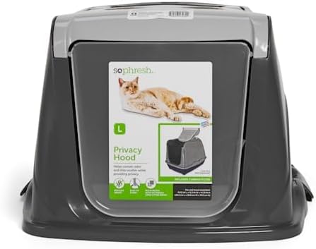 So Phresh by Petco Flip Top Cat Litter Box Hood Grey Large 18.7" L X 15.4" W X 11.3" H
