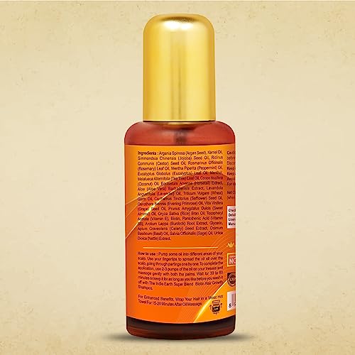 Image of The Indie Earth Rosemary Mint Biotin Hair Oil 100 mL Formulated with Biotin, Vitamin B5, Vitamin E, Rosemary, Mint, Argan Oil & other 21+ Natural Herbs & Oils