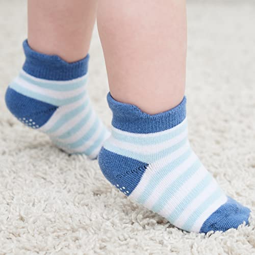 Image of Zaples Baby Non Slip Grip Ankle Socks with Non Skid Soles for Infants Toddlers Kids Boys Girls