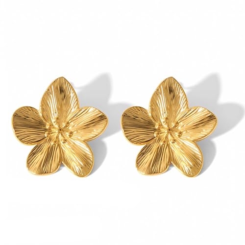 AURSTORE Boucles d'oreilles Femme en Acier Inoxydable Tendance Bijoux en haute qualité Cadeaux pour femmes et filles (18-fleur)