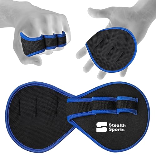 Stealth Sports Weight lifting Gym Grip Pads Prevents Callus Tears - Non-Slip Neoprene Pull Up Bar Pads Substitute of Training Gloves Calisthenics Fitness Weightlifting Grip Gloves (3 Loop)