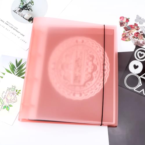 Image of 31Pcs /set A4 Die Storage Book Binder, 11.x8.3 Inch 10 Pcs 0.3mm Thickness Magnet Sheets for Dies Storage with 1 Pocket Folder and 20 Inserts Pages 1 /2 /3 /4 Grids Pockets,Dies Stencil Organizer (Orange)