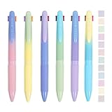 COLNK 4 Colors Ballpoint Pens in 1,Multicolor Ballpoint Pen Assorted Ink Colors,4-in-1 Colored Pens 0.7 Ballpoint for Journaling and Organizing,6 Counts-12 ink colors
