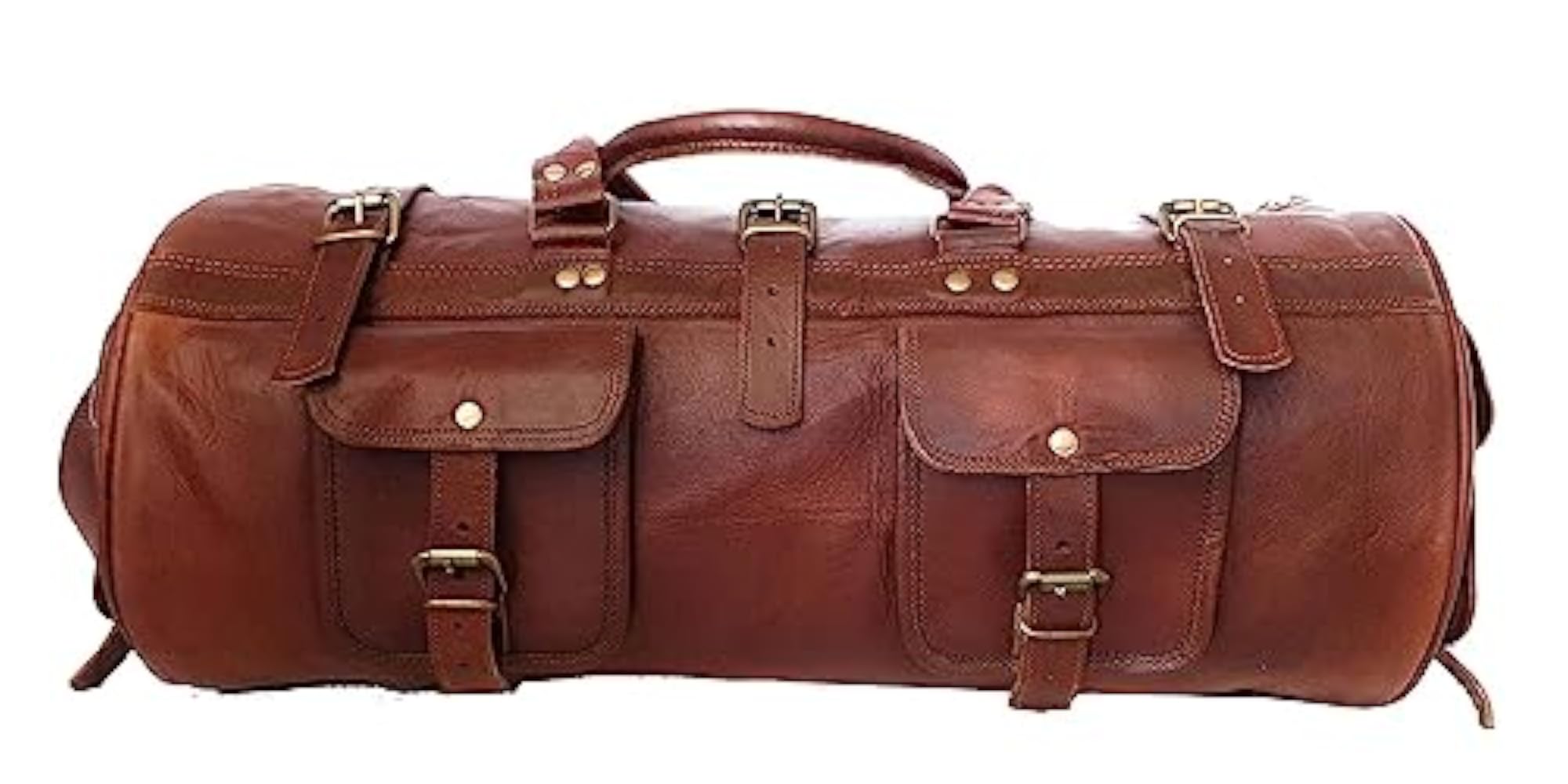 Vintage Leather Duffle Bag for Travel or Gym