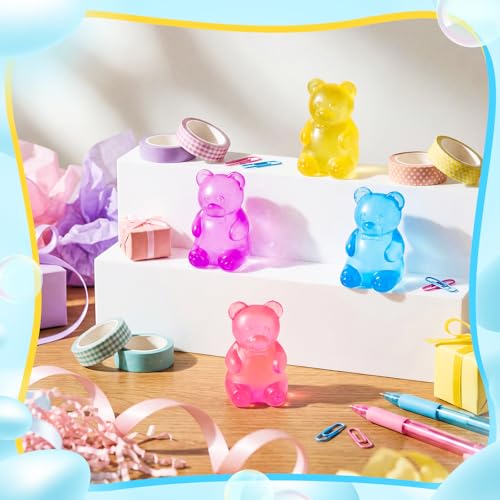 4 Pcs Gummy Squeeze Bear Fidget Toys, Malt Sugar Bear, Adult Cute Sensory Fidget Stress Ball for Anxiety Stress Relief Thing Autism Adhd Office Mental Health Gifts Prizes Autism Party Favors - Image 5