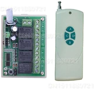 12V 4CH 1000M Wireless Remote Control Relay Switch Transceiver with Receiver Compatible with 2262 2260 1527 2240