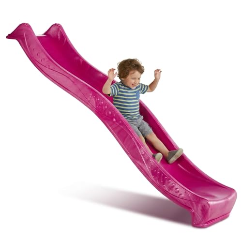 DEMMELHUBER - Rutsche WATERSLIDE 2,30 mit Wasseranschluss, Wellenrutsche, Gartenrutsche, Kinderrutsche, Wasserrutsche (Pink)