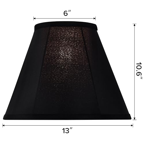 Go&So Black Bell Lamp Shades Set Of 2 Meduim Lamp Shade 6 Inch Top X 13 Inch Bottom X 10.6 Inch High(Spider Fitter) Modern Lampshade For Table And Bedside Lamp thumb #1