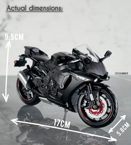 Image of die cast Yamaha YZF R1 Model Toy Metal Bike 1:12 Scale Realistic Alloy Metal Motorcycle Toy, Model Bike, Best Gift for Boys Men Kids Children (Black)