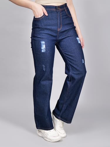 Image of Women's Reguler Fit Modern Regular High Rise Strechable Solid Clean Look Jeans- Dark Grey