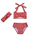 Jimmackey Costumi Bagno Neonata Bambina Ruched Bikini Set Costumi da Bagno Stampa DOT Bow Swimsuit Due Pezzi Costumi Mare Bimba Beachwear