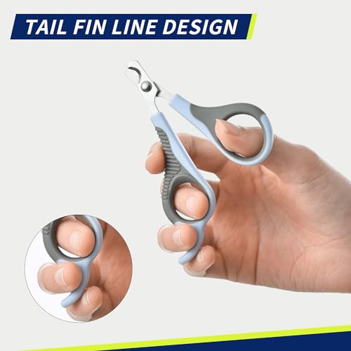 Image of WePet Pet Nail Clippers U07.2, Professional Claw Trimmer, Scissor for Cats, Puppies, Kittens, Hamsters, Rabbits and Small Animals, Sharp, Safe, Small, Grey /Blue (Pack of 2)