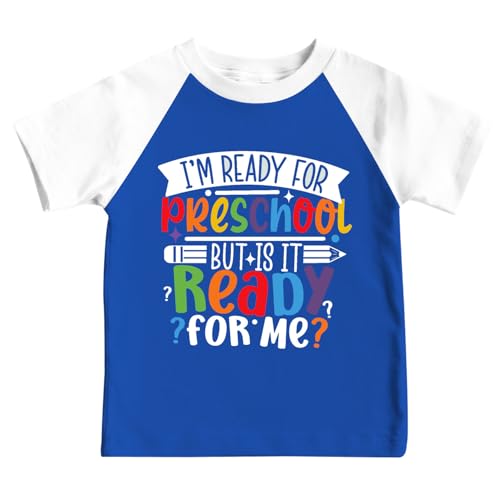 IFQ Kids Toddler First Day of Preschool Shirt 4T 5T 6T Boy Girl Pre K Pencil T-Shirt Back to School Tee Blue