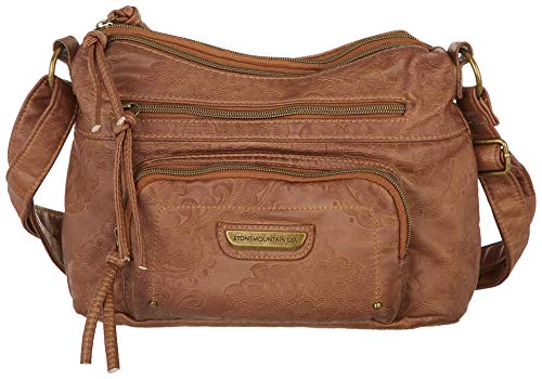 Stone Mountain Smokey Irene Embossed Hobo Crossbody Bag One Size Brown