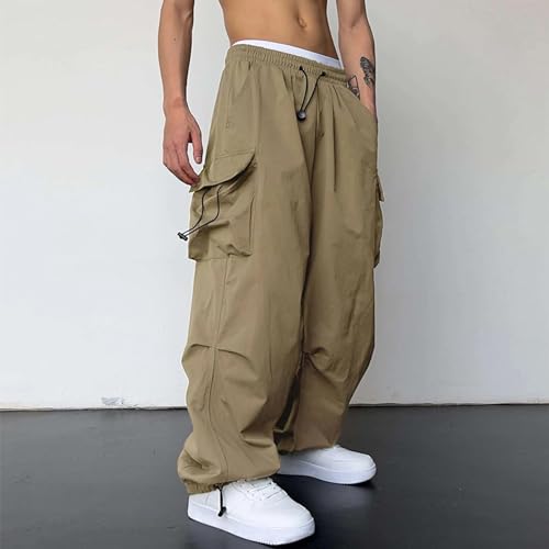 Parachute Pants for Men Shrink-Proof Hip Hop Pant All-Day Comfort Casual Pants Trouser Side Pocket Drawstring Pant2
