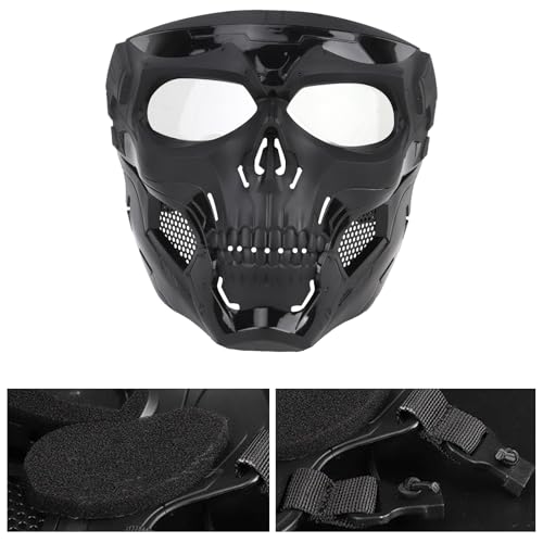 Masque tactique crâne avec lunettes transparentes intégrées