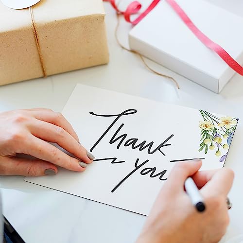 Image of Spiareal 100 Pcs Blank Note Cards 4 x 6 in Blank Decorative Notecards Index Cards Bulk Thank Greeting Notecards for DIY School Office Wedding Baby Shower(White,4 x 6 in,Floral) (Pack of 2)