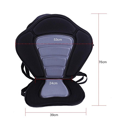 Dilwe Padded Kayak Sitz Bootssitz Seat Soft Kissen mit Backres und abnehmbare Tasche für Kanu Fischerboot