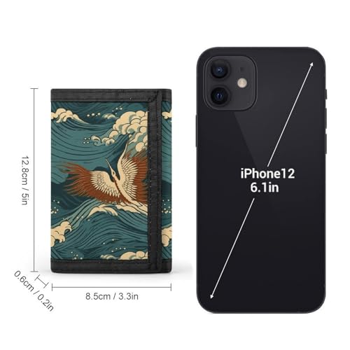 Japan Wave Wallpapers Trifold Wallet for Men - Money Clip Slim Wallets with Multiple Card Slots Minimalist Small Front Pocket Wallet for Everyday Carry2