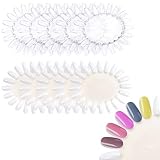 KAZIPOP 10Pcs False Nail Swatches Wheels Nail Polish Display Wheel Nail Display Color Sample Swatch Wheel Plastic Nail Art Color Tester Wheels for Manicure Swatches Color Show