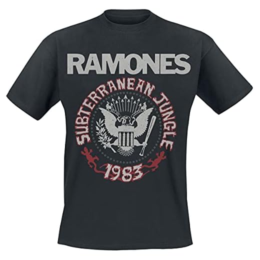 Ramones Subterranean Jungle Hombre Camiseta Negro XXL 100% algodón Vorne Bedruckt Regular