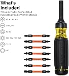 Klein Tools 32315HD 15-in-1 Tournevis à cliquet multi-bits, à impact, 7 Conseils de zone de torsion proflexe à double extrémité, 1/4-Inch Chauffeur d'écrou, 8-Piece
