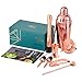 Oak & Steel - 10 Piezas Kit de Bartender (Oro Rosa) - Juego de Coctelera - Set de Regalo para Entusiastas y Cantineros Profesionales