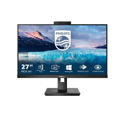 Philips 272S1MH - 27 Zoll FHD Monitor, Webcam, höhenverstellbar, FreeSync (1920x1080, 75 Hz, VGA, DVI, HDMI, DisplayPort, USB Hub) schwarz