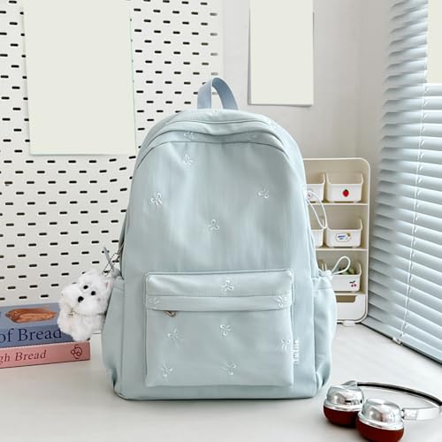 Bowknot Backpack Adjustable Strap Bookbags for Girl Women Travel (Blue)3