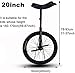 ZIJINGM Adult Balance Unicycle Unicycle Stage Performance Props Suitable for Urban Commuting Performance Stunts(20 Inch Wheel)