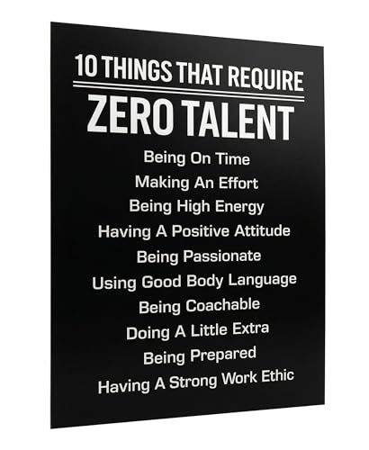 10 Things That Require Zero Talent -Motivational Wall Decor, 8x10 Inches Unframed Office Wall Art...
