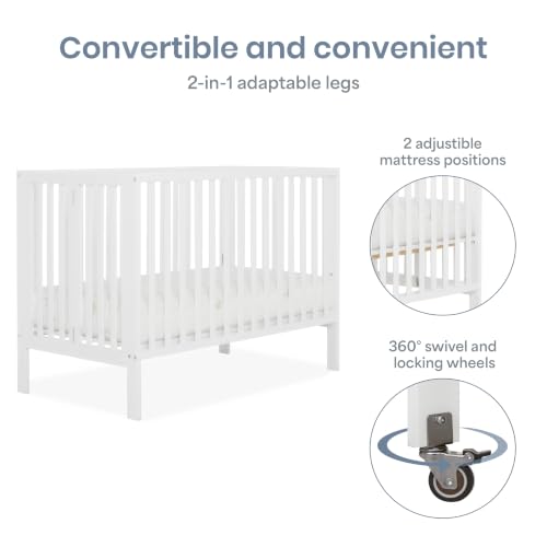 Dream On Me Synergy Flex Foldable Full-Size Baby Crib with Wheels, White - image 6