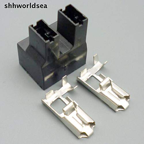 5/30 /100 Sets 6.3mm H7 2p Bend Angle Bulb Socket Female Plastic Holder Connector +terminals - (Color Name: 100set)