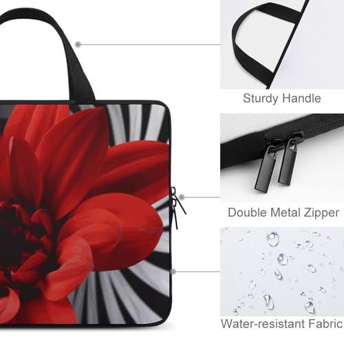 Housse ordinateur portable à fleurs rouges pour PC et tablette