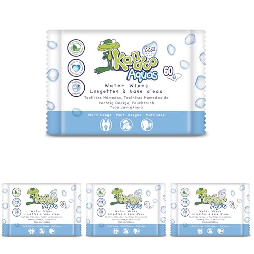 Kandoo Pack de 60 Lingettes Toilette Multi-Usage 99% Eau Aquas (Lot de 4)