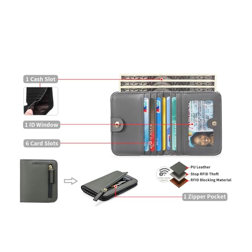 RFID Colorful PU Leather Women's Zipper Wallet Card Holder(8 Colors Option)3