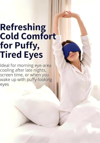 Image of Cooling Gel Eye Mask for Puffy Eyes, Migraine & Headache Relief, Full Eye-Area Cold Compress for Eyes & Temples, FSA Eligible HSA Reusable Eye Ice Pack for Swelling & Post-Surgery Recovery