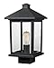 Z-Lite 531PHMS-BK 1 Post Mount Light, Black
