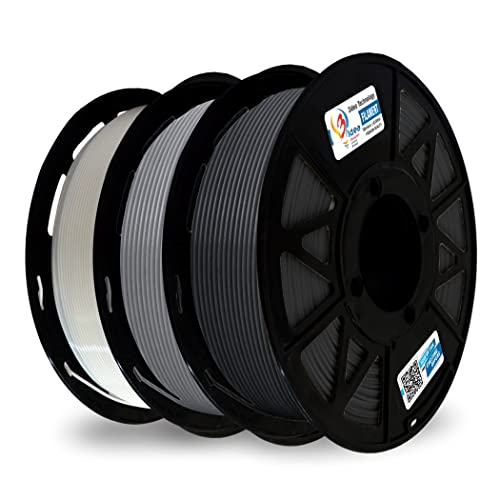Image of 3Idea Premium PLA 1.75mm 3D Printer Filament Bundle | Dimensional Accuracy + /- 0.03mm (3KG Total, 1KG /Spool) | 3 Colors Combo (Black, White, Grey)