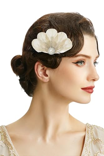 BABEYOND Peacock Feather Hair Clip Peacock Fascinator with Rhinestones Roaring 20s Peacock Flapper Fascinator 1920s Headpiece