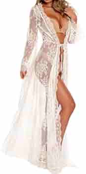 YouKD Dames kanten vest doorzichtige jurk Boho lang kimono strand badpak bedekken jurken