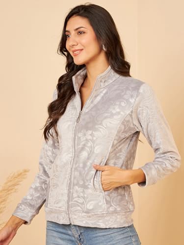 Image of Modeve Floral Printed Stand Collar Lightweight Tailored Jacket