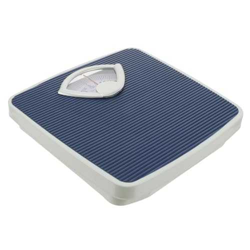 HINTRMENT Báscula Mecánica Baño con Dial Fácil Lectura Antideslizante PU Azul para Hogar y Baño Diseño Compacto y Práctico para Pesaje Corporal Preciso